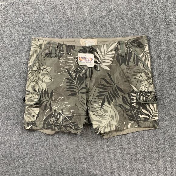 Crazy Shirts Shorts Womens 12 Rainforest Noa Cargo Pockets 4 Inch Surf Hawaiian - Picture 2 of 11